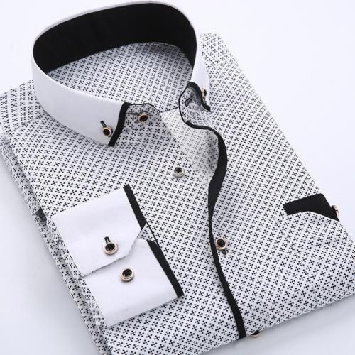 New Fashion Business Shirts Men Plus Size Mens Dress Shirts ons Turn Down Collar Long Sleeve 2019 Shirts Men Clothes Camisa