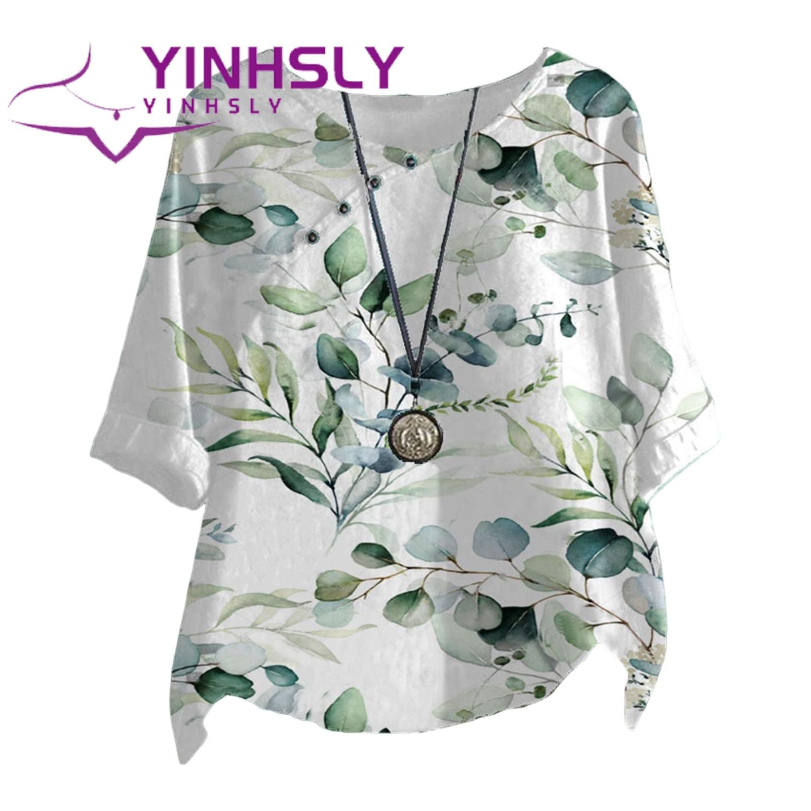 Summer T-shirt Lightweight Floral Print Thin Summer T-shirt