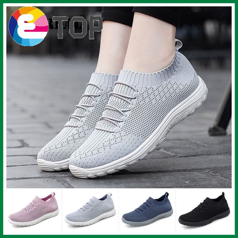 Casual Women Shoes Plus Size 35-43 Breathable Korean Style Sneakers Shoes For Women  Slip On Running Walking Shoes Flat Women Sport Shoes