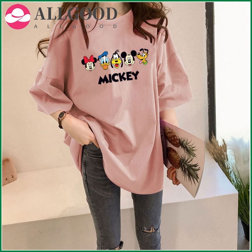 Summer Mickey Mouse Clothing Set Sports Suit Fashion Printed T-shirt  + Shorts Two Piece Set For Women Clothes Hoodies Suit