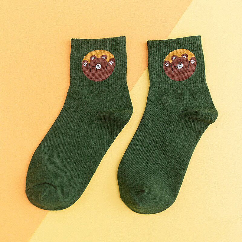 animal print cartoon socks cute calcetines woman harajuku kawaii women skarpetki damskie funny chaussette divertidos cotton sock