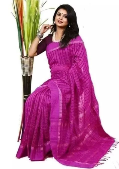 One colour jum saree of women's(purple)