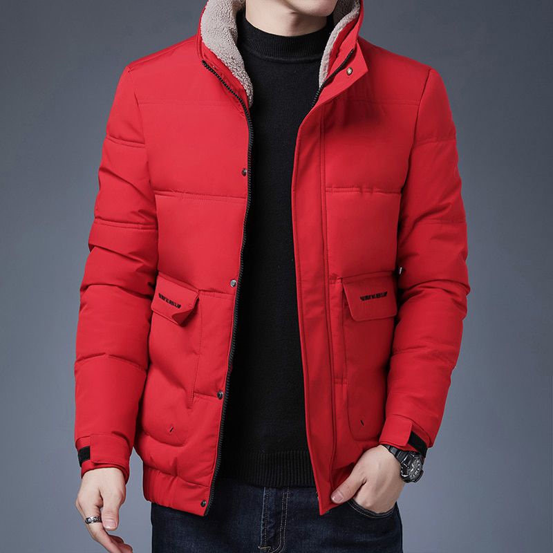 Hawaifish parka men stand up collar clothes Waterproof Fashion Casual Slim Jacket Autumn and winter Warm Thick Coat Men