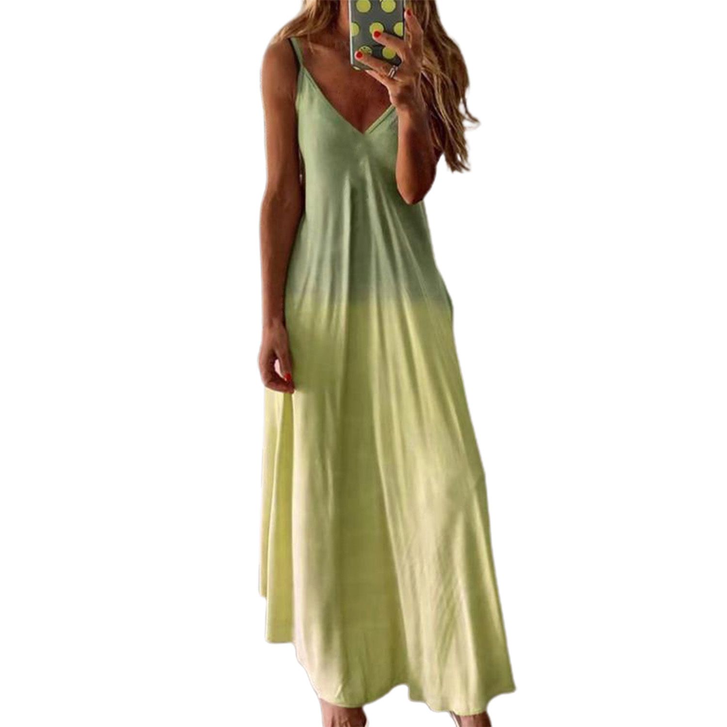 Dress Printed Long Spaghetti Strap Dress
