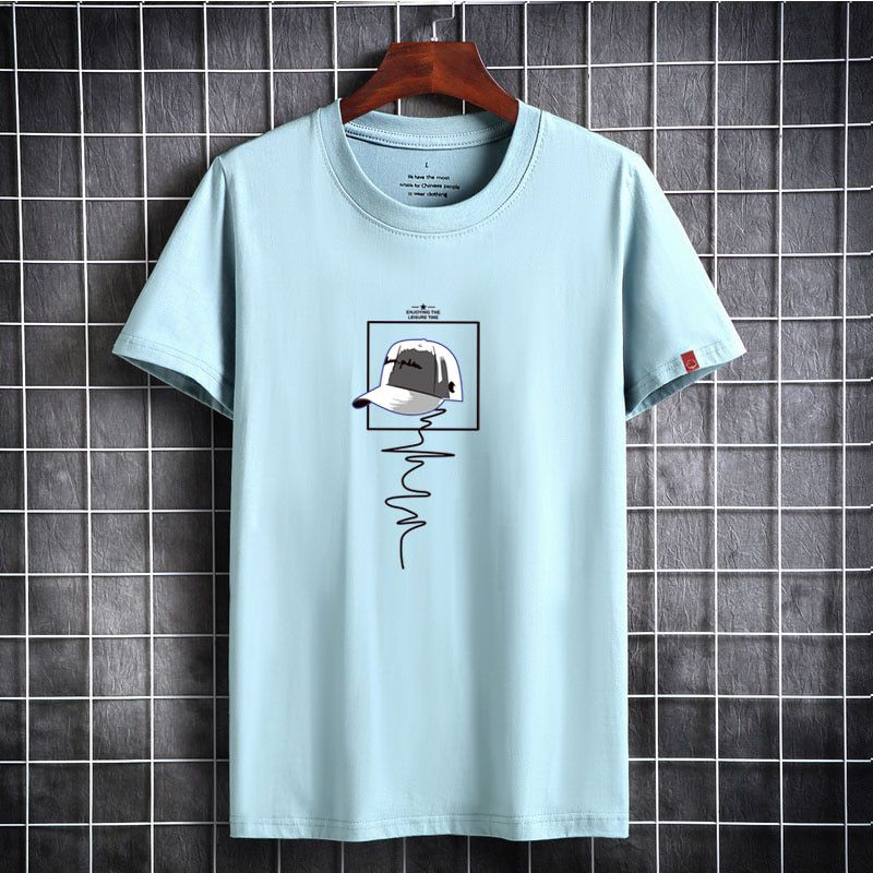 T Shirt Fashion Men Summer Short Sleeve Cotton T-shirt High Quality Pattern ple Style Plus Size S - 6XL White Men Clothing