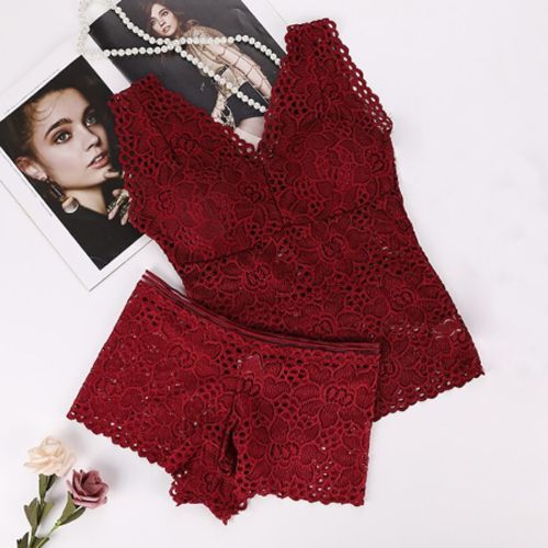 Full net bra panty set