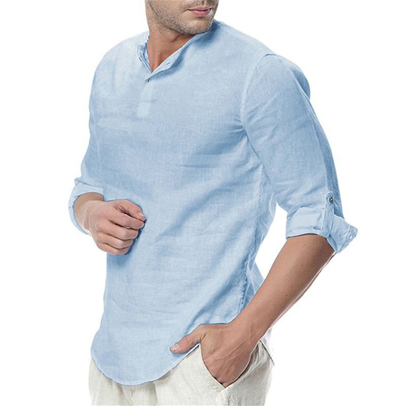 SIPERLARI Men's Long Sleeve Shirts Cotton Linen Casual Breathable Comfortable Shirt Fashion Style Solid Male Loose men's Shirts