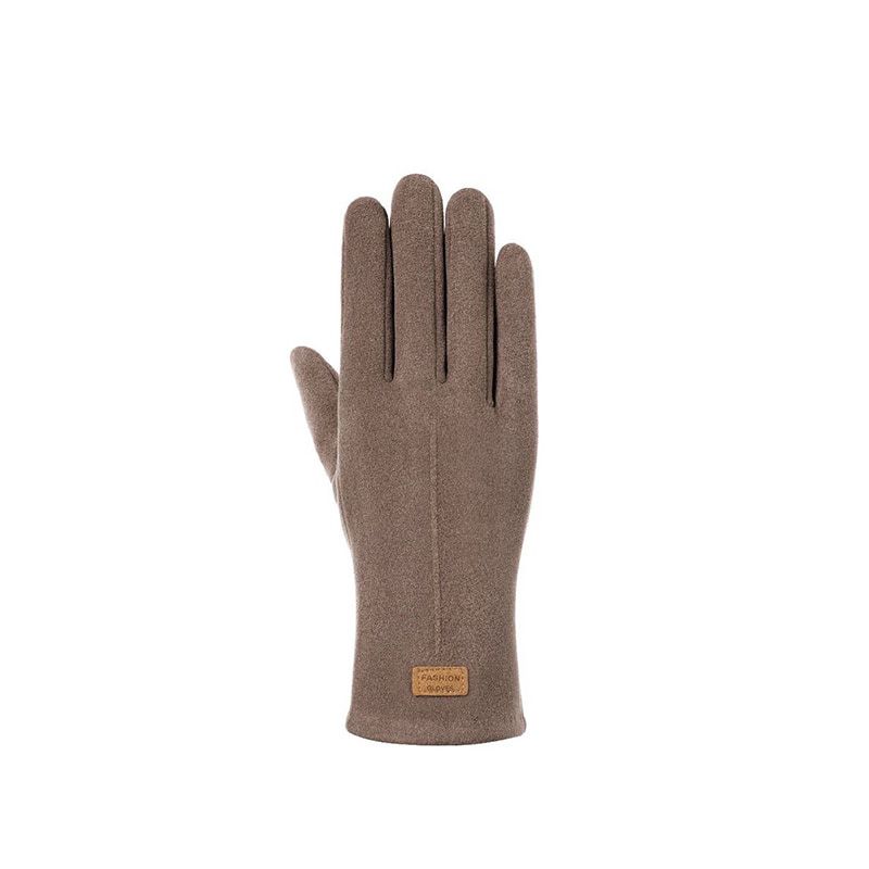 Autumn And Winter Women Fashion Elegant Thin Section Warm Gloves Soft Plus Velvet Inside Touch Screen Cycling Windproof Suede