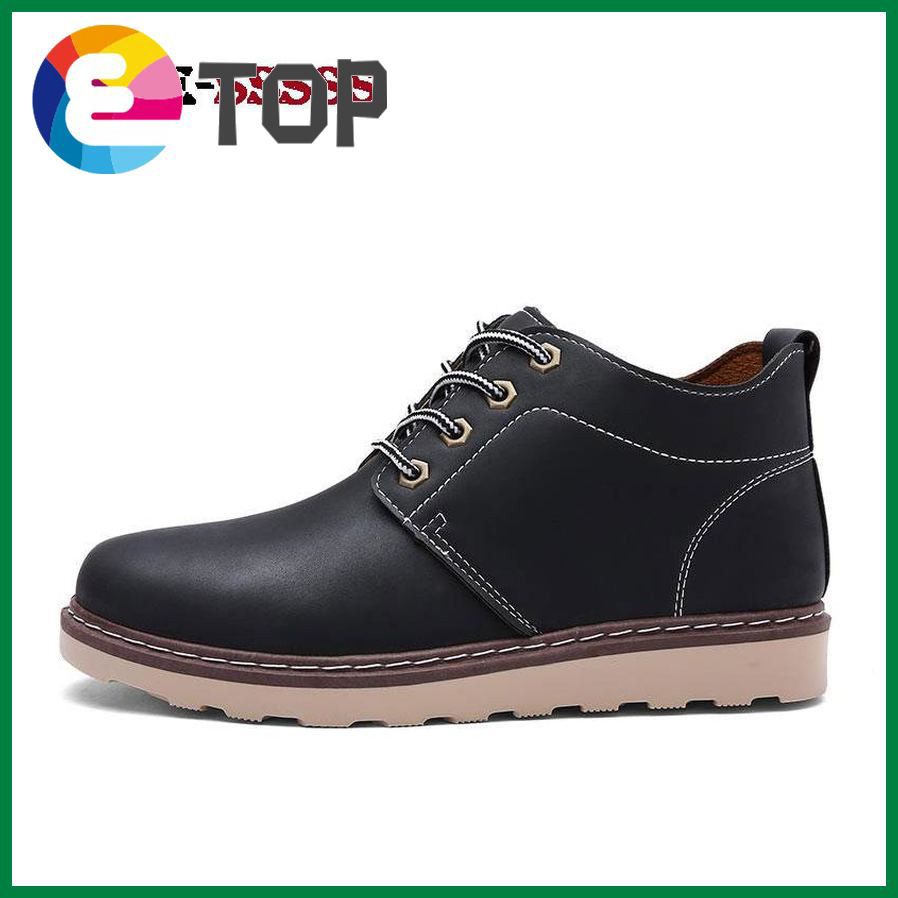 Men Leather Boots High Quality Ankle Boots Waterproof Outdoor Martin Boots Riding Boots Working Boots High Shoes (Black,Brown,Coffee)