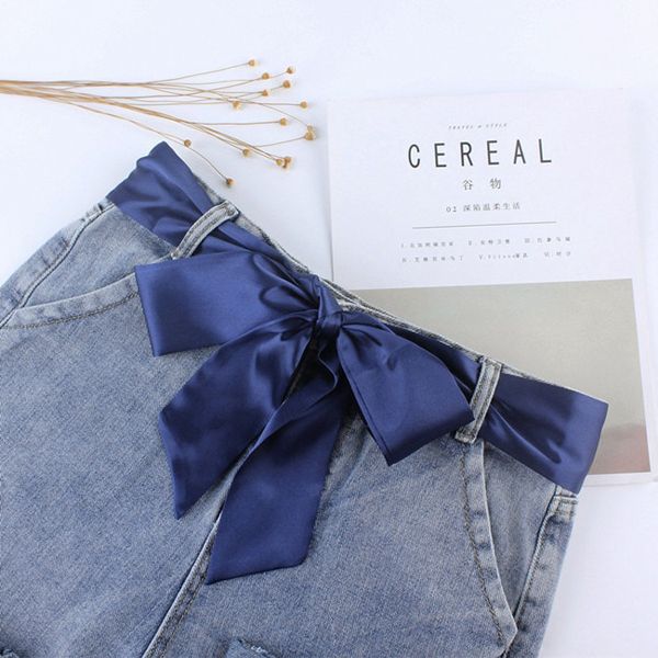 fashion women Cloth belt ribbon stain solid knot bowknot for dresses jeans waistband belts ceinture femme