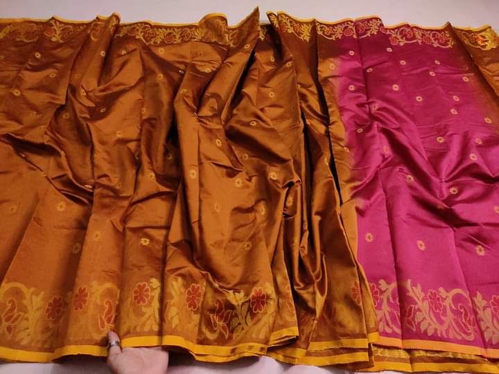 Multicolor tangail half silk mina jamdani saree for women