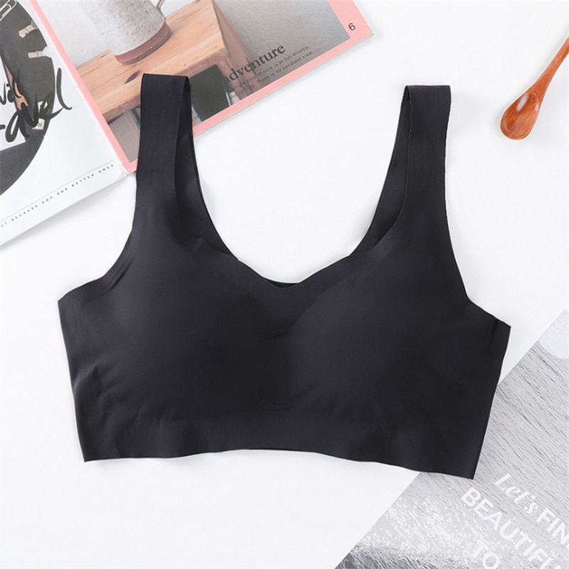 Ice Silk Bra Seamless Vest Bras Women Soft Thin Push Up Underwear Lingerie Sleep Top Chest Padded Bralette топ женский Bralette
