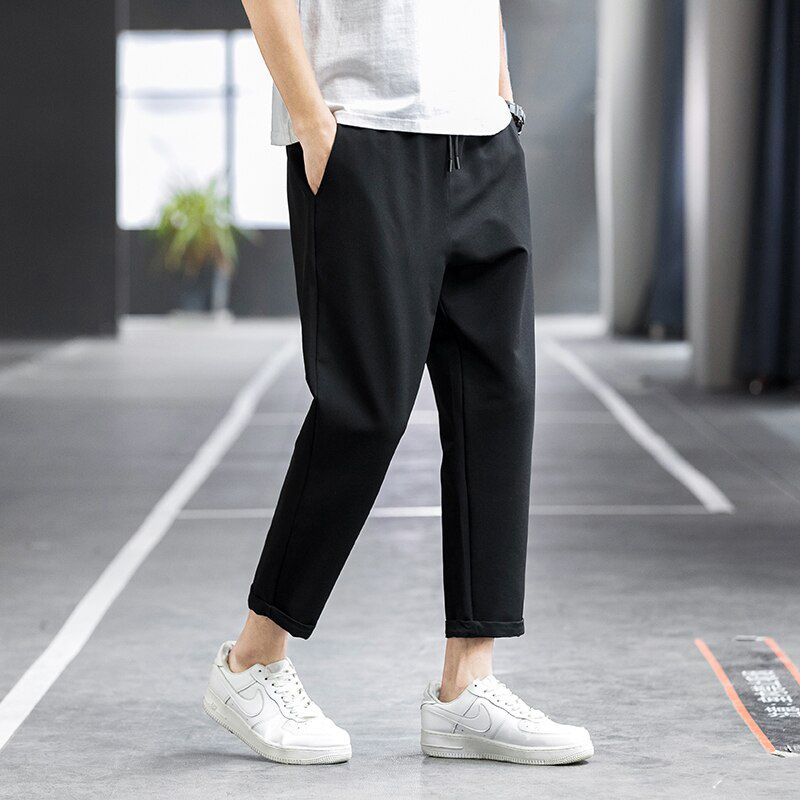 Men's Summer Spring Casual Fashion Quick Dry Breathable Solid color Pants Male Lightweight Street Fitness Joggers Trousers