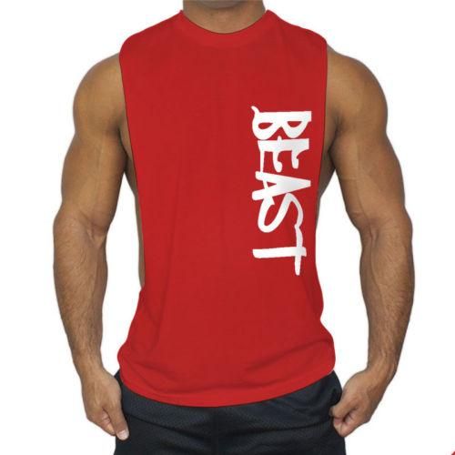 Men Stringer Bodybuilding Tank Top Gym Fitness Singlet Sleeveless Muscle Vest