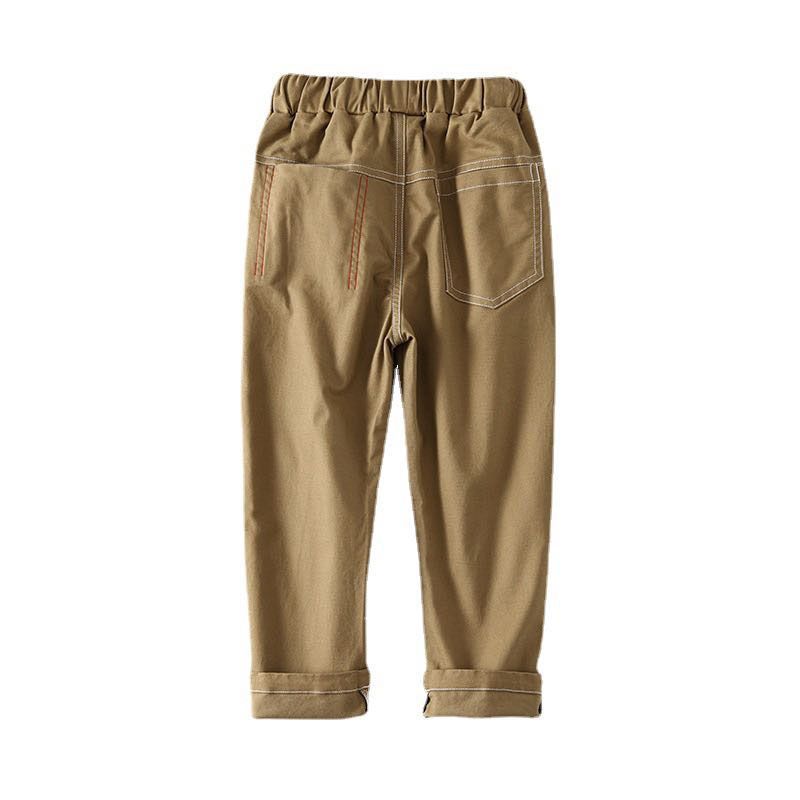 Pants boy’s semi straight children's elastic waist casual long pants