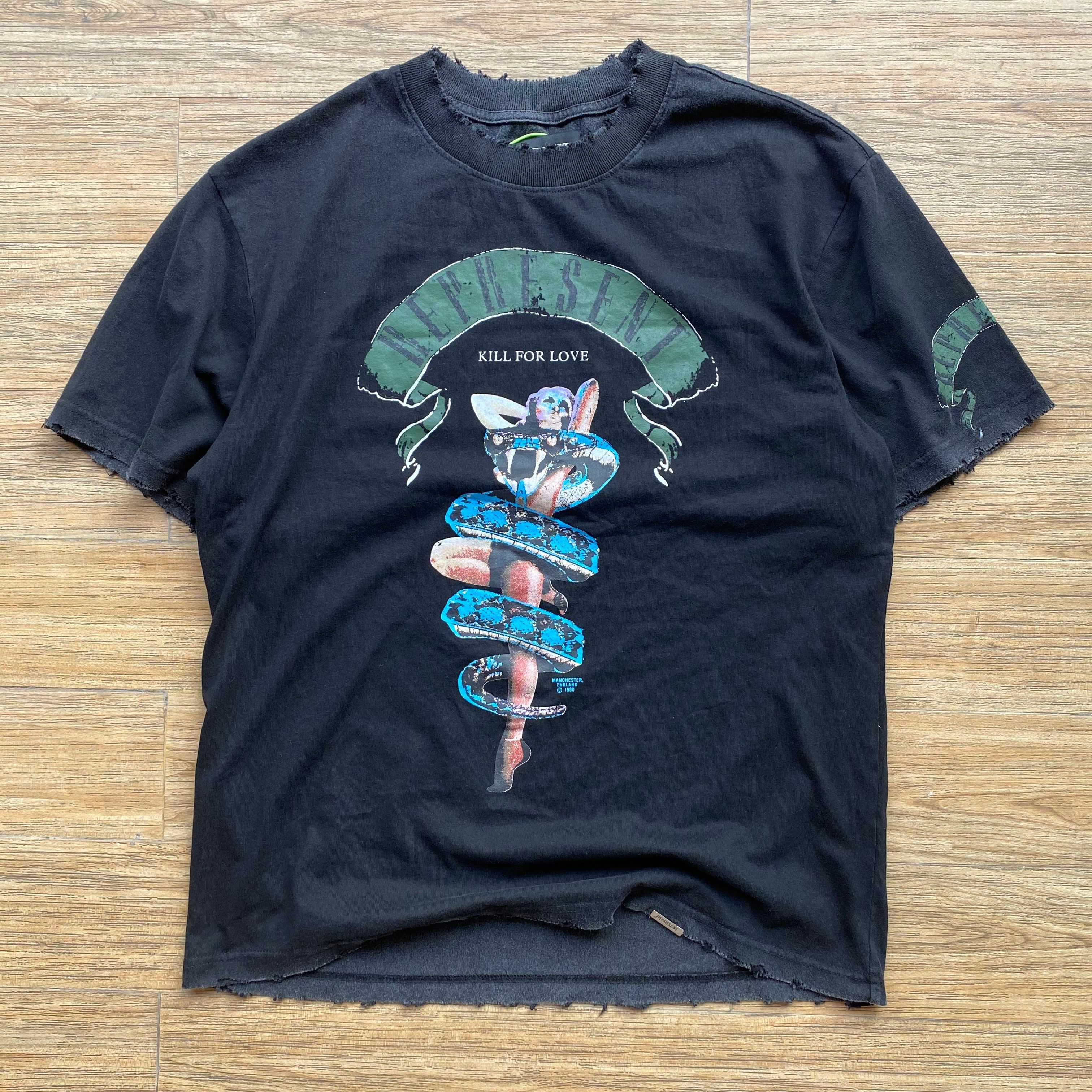 REPRESENT T-shirt Men Women Beauty Python Graghic Represent Tee Oversize Washed Tops Vintage Short Sleeve