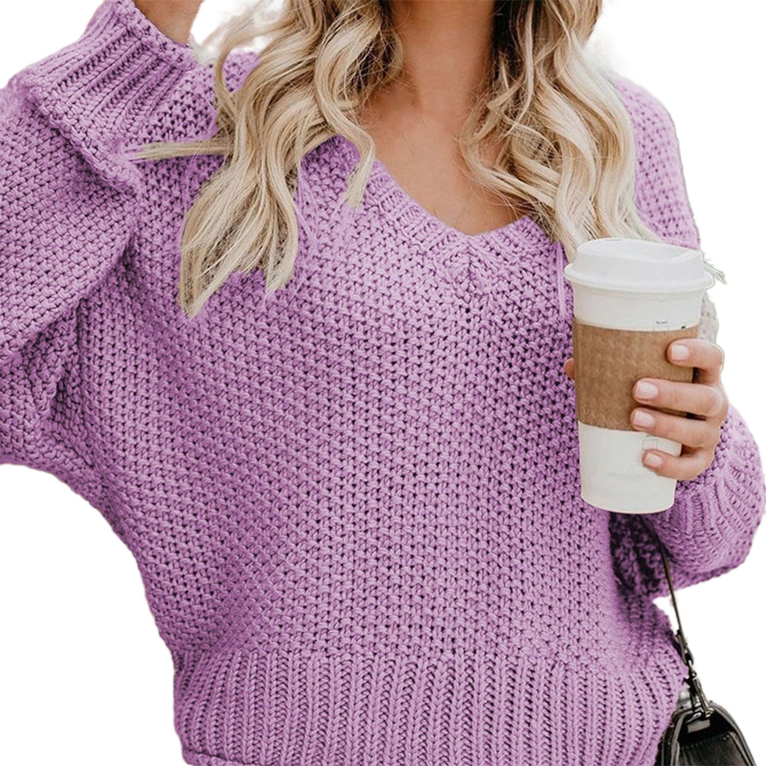 Winter Sweater Solid Color Skin-friendly Weave Winter Blouse