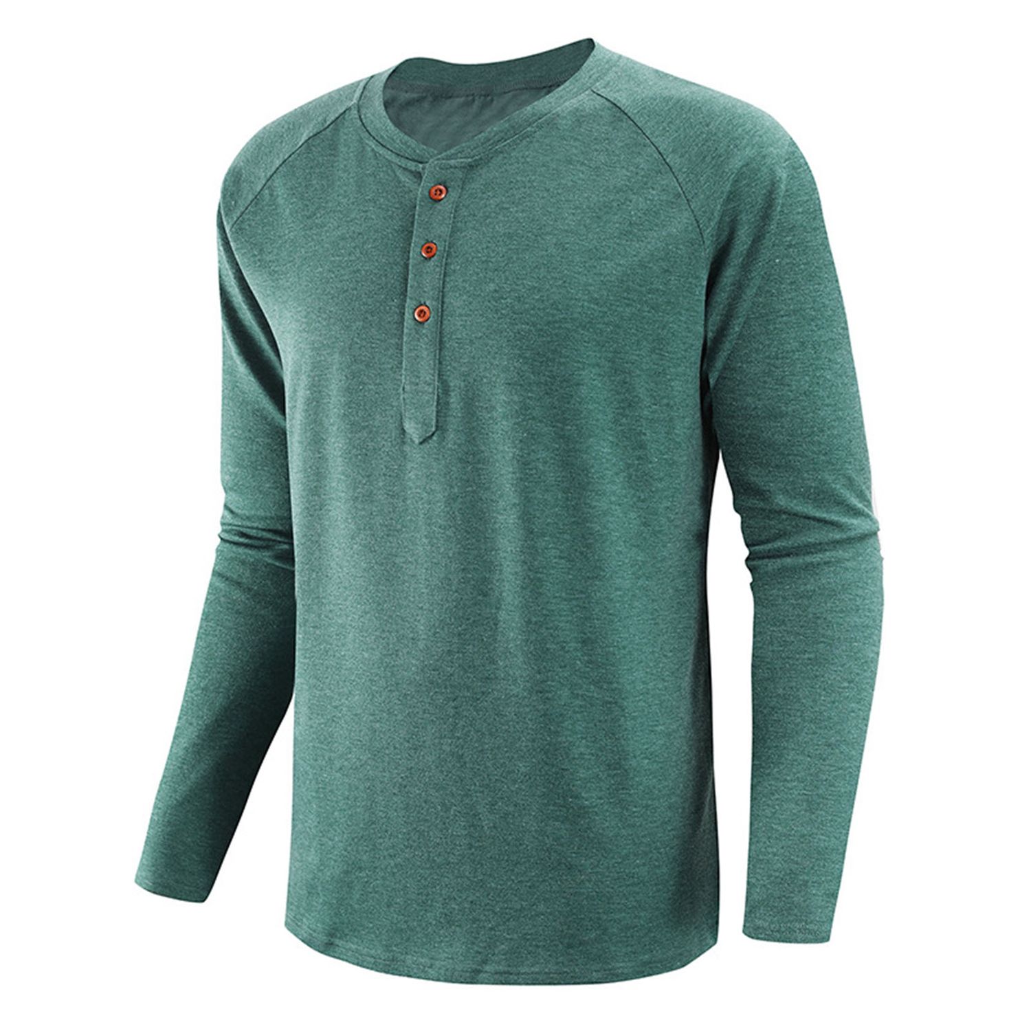 Bottoming Shirt Round Neck Buttons Neck Solid Color Bottoming Shirt