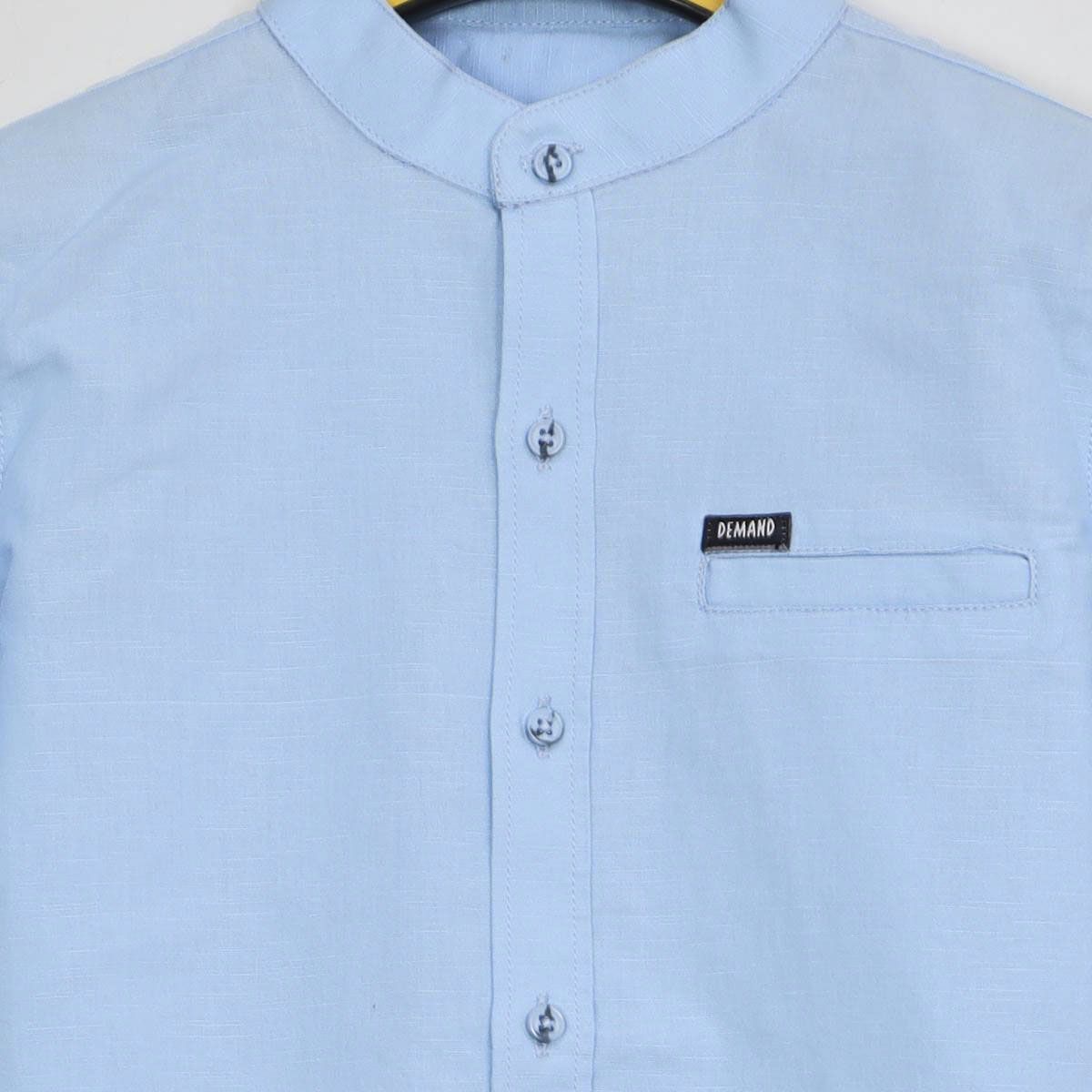 Solid Light Sky Color Cotton BenCaller Kids Shirt Full for Boys