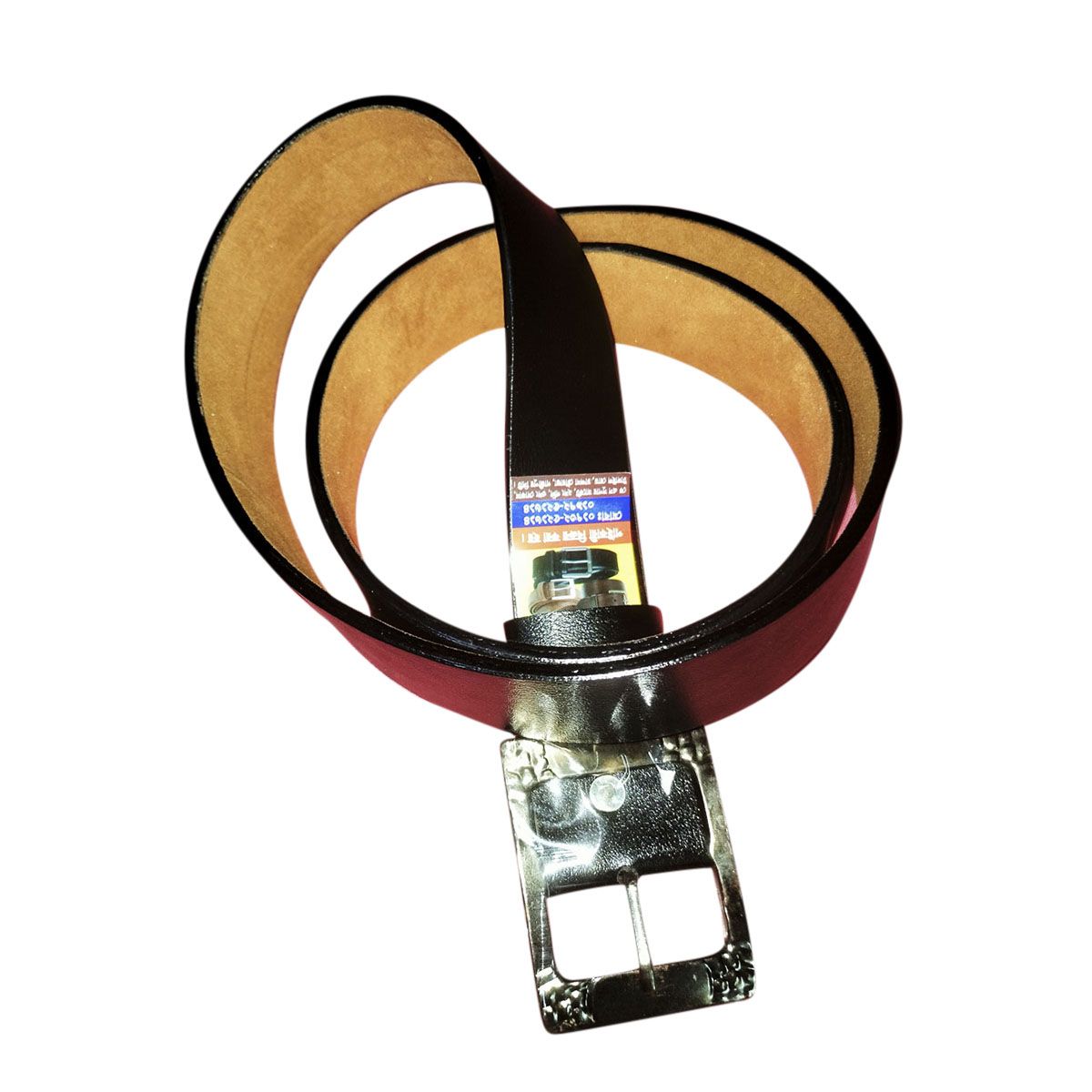 Black leather belt for men Apax --2021