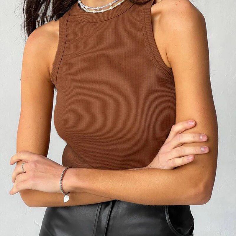 Knitted O Neck Off Shoulder Crop Women Pullovers Tube Tank Tops Summer Female Basic Corset Tops