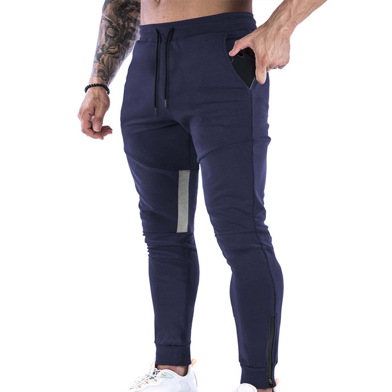 Male Trousers Solid Color Fit Fall Trousers