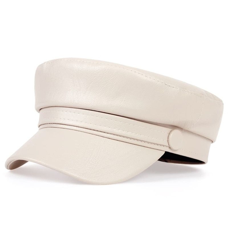 Fashion Women Octagonal Cap PU Leather Beret Girl Fashion Painter Hat Spring Winter Casual Beret women Flat Hat gorras