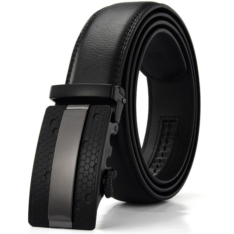 2019 Brand Automatic buckle Fashion Men leather belt Business Gentleman Leather Waistband Design Western Strap Belt PK3000