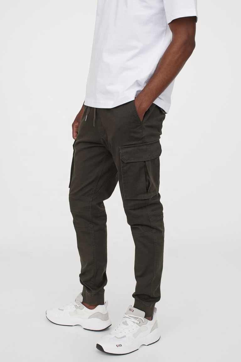 cotton  joggers for men stylish pant 6 pocket cargo twill stretchable cotton sweat-pant for men