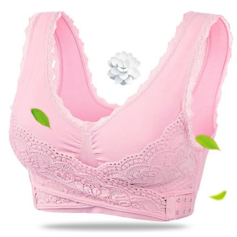 3XL Plus Size Lingerie Lace Solid Color Cross Side Buckle Without Rims Gathered Sports Underwear Sleep women Bra  bralette