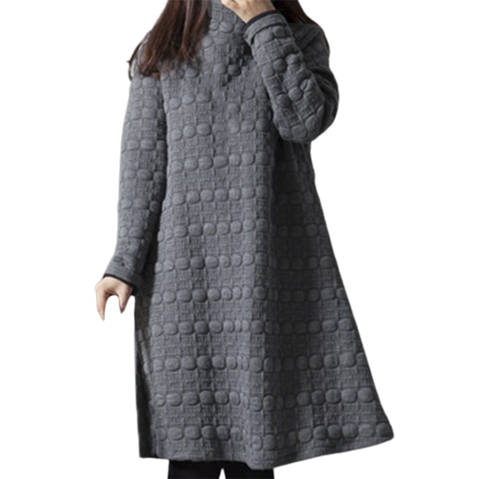 Women Dress Warm Long Sleeve Soft Elegant Winter Dress