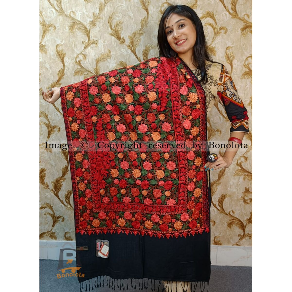 Kashmiri  Poshmina shawl  Women winter collection  shal  Bonolota