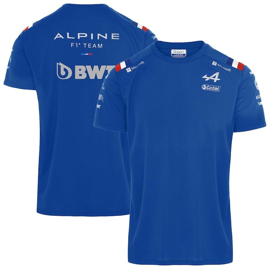 Formula One Alpine F1 Team Alonso Blue Short Sleeve 2022 F1 T-Shirt Official Hot Selling Racing Competition Summer T-Shirt