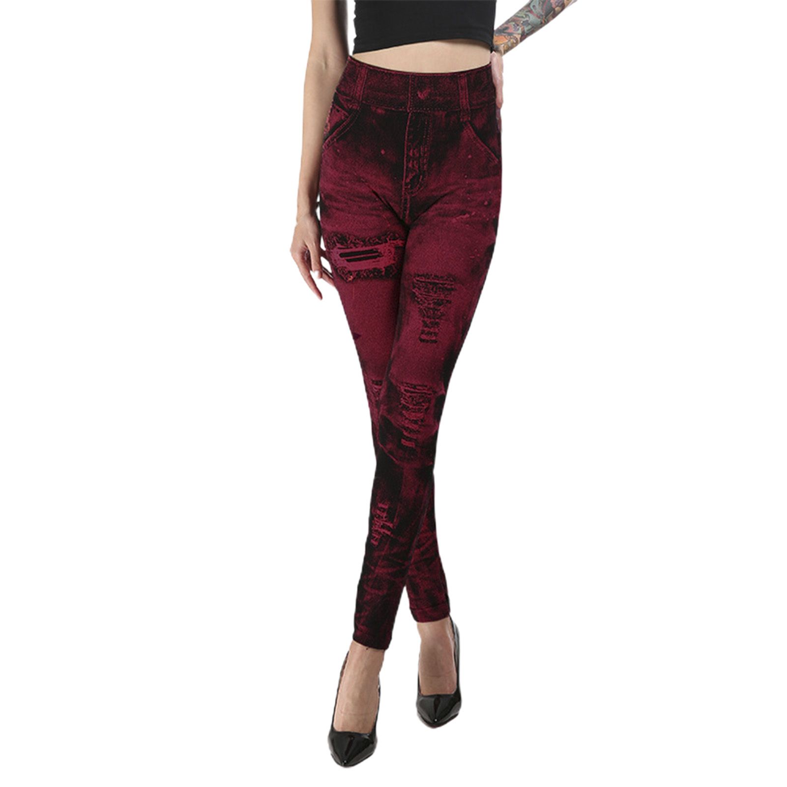 Fake Jeans High Waist Wear-resistant Breathable Imitation Jeans