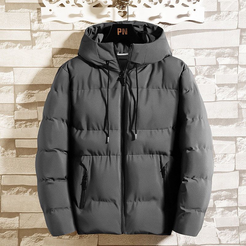 RIINR Winter Cotton-padded Hooded Jacket Men's Casual Thick Warm Jackets Clothing Plus Size Parkas Coat Male