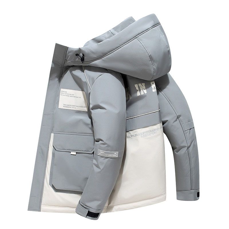 Winter Coat Men Cotton Jacket Hooded Thicken Solid Jacket Men's Streetwear Hop Fashion Warm Coats Male