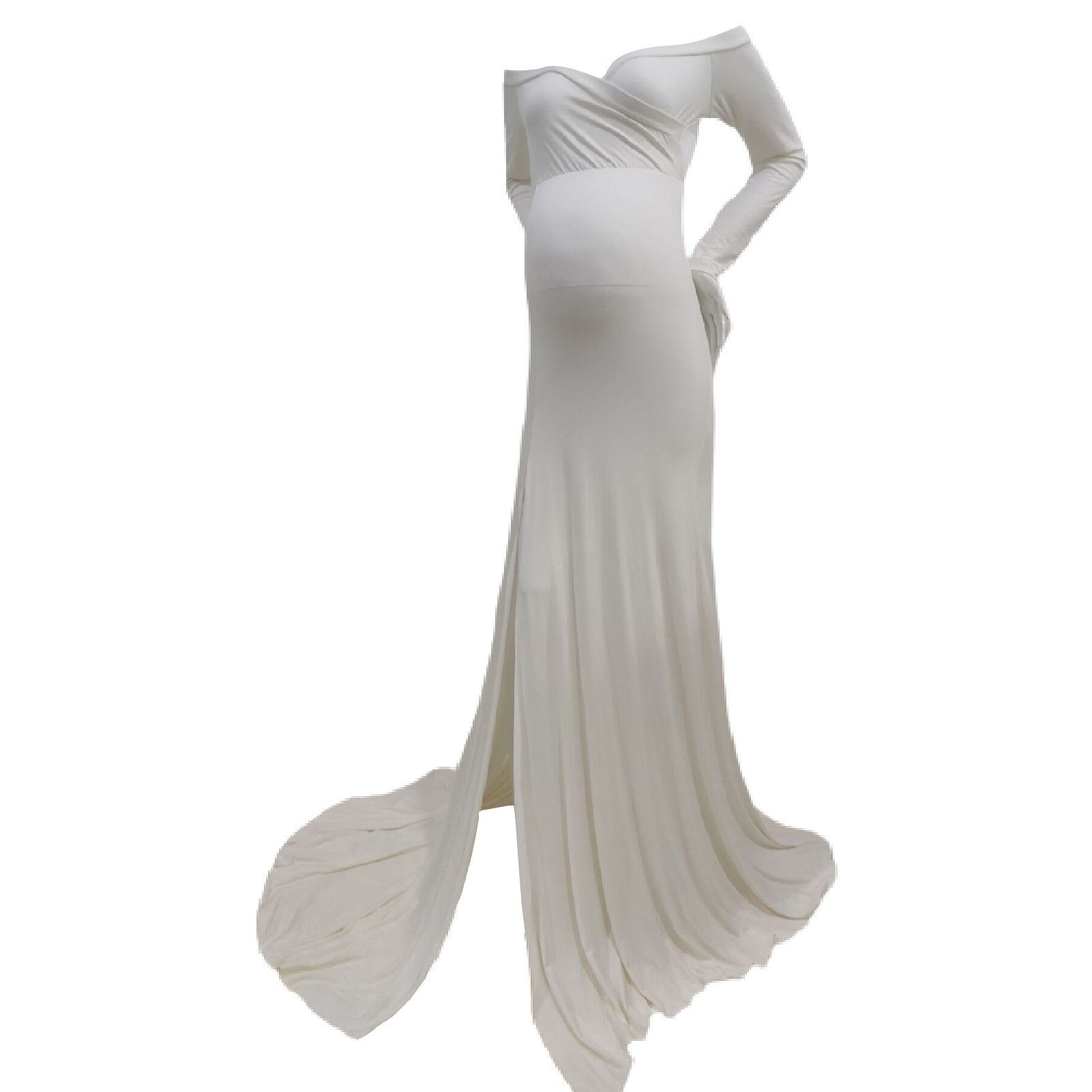 Women Dress Floor-Length Pure Color Pregnant Photography Prop