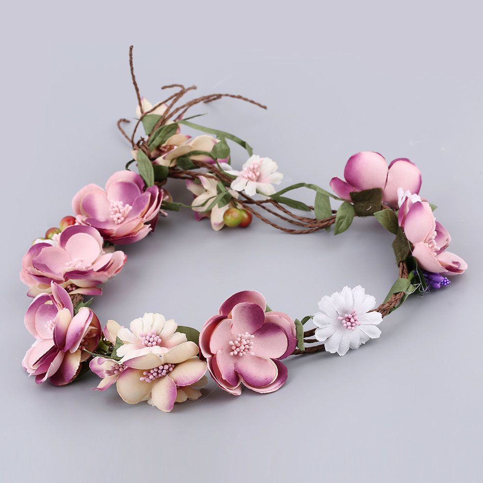 Fashion Flower HeadbaFemale Korean Wreath Women Wedding Hair Accessories