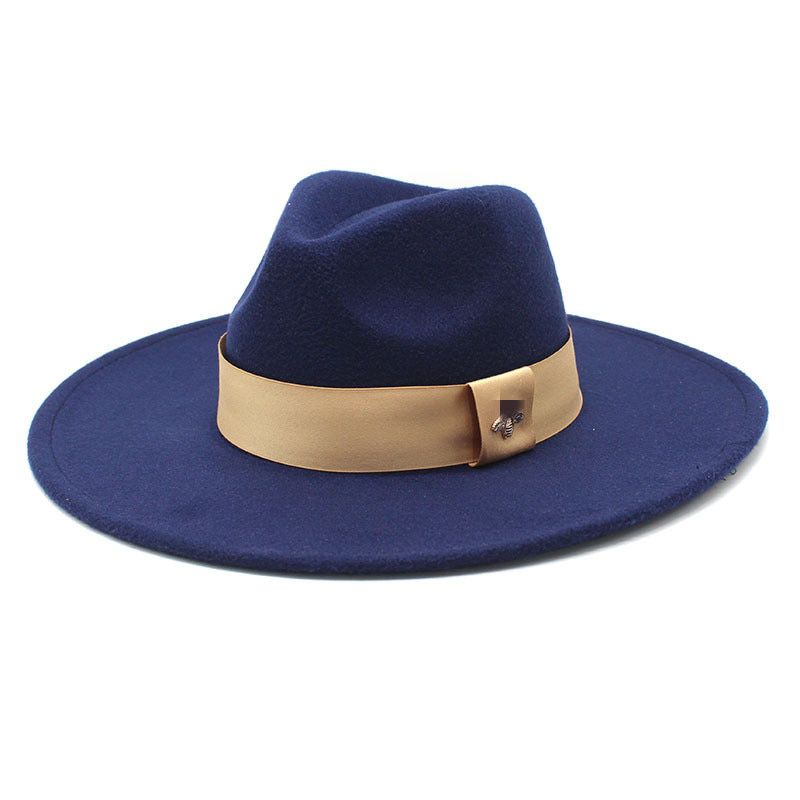 2021 Fedora hat winter hat top concave-convex water drop 9.5cm brim fashion men and women felt jazz fedora шляпа женская