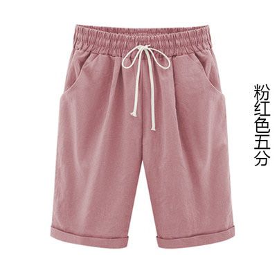 Cotton Linen Pants Women Summer High Waist Plus Size Casual Loose Elastic Pockets Trousers 4xl