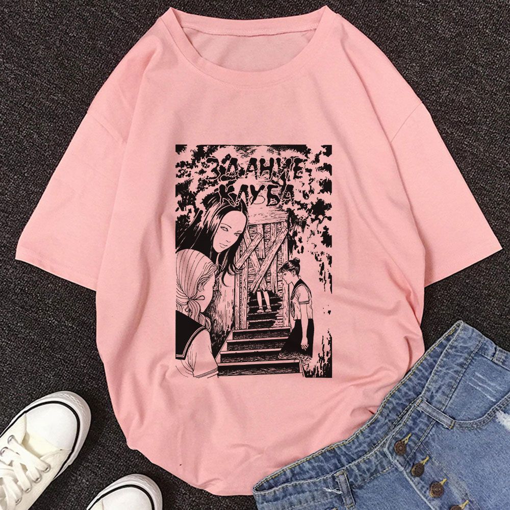 Purple Plus Size Horror Comics Women T-Shirt Harajuku Gothic Summer New Harajuku Short Sleeve Female T-shirts Casual Streetwear
