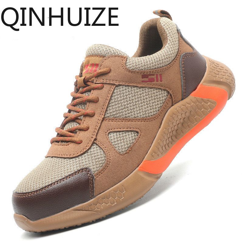 Breathable fashion safety shoes men's anti-smashing anti-puncture steel toe cap work shoes labor work safety boots