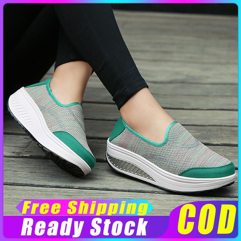 Korean Rubber Shoes For Women Slip On Shoes For Women Platform Sneakers Slip On Shoes For Women Korean Wedge Rubber Shoes For Women  High Wedge Rubber Shoes For Women Boat Shoes Fashion Heightening Shoes Pumps Wedge Shoes