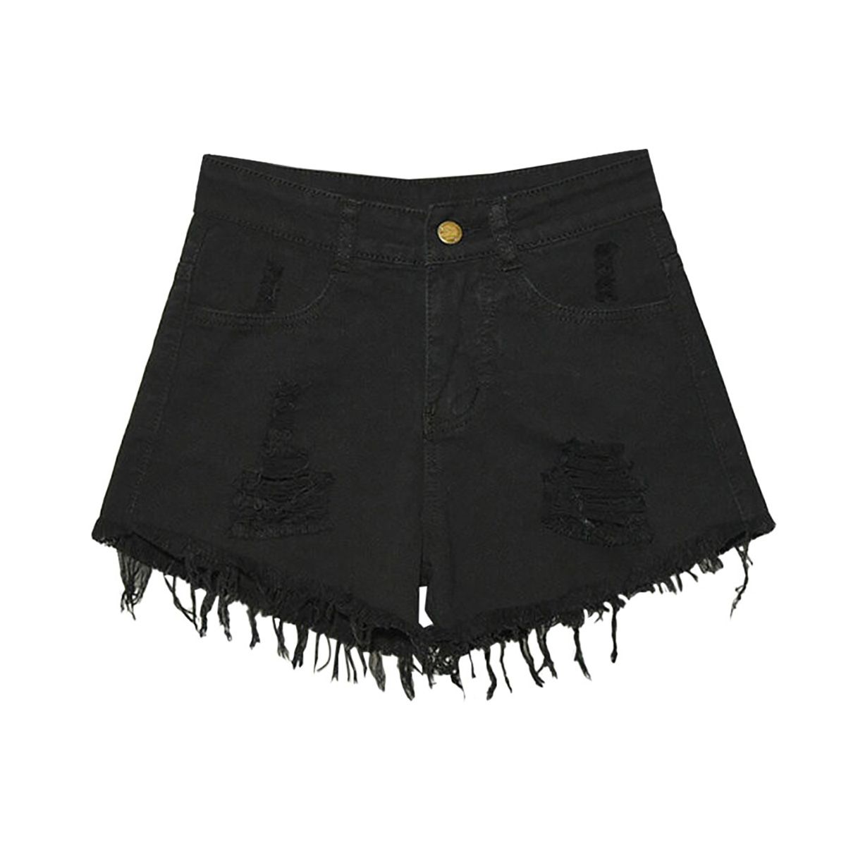 Summer Casual Summer Denim Women Shorts High Waist Fur-lined Leg-openings Plus Sizes S- Short Jeans