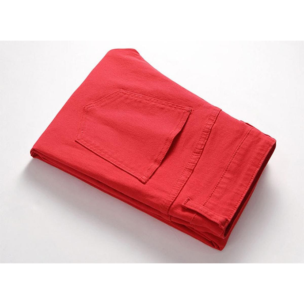 New Men's Skinny Casual Jeans Pants Slim Fit Stretch Denim Trousers For Male Size 28-42 Solid Color