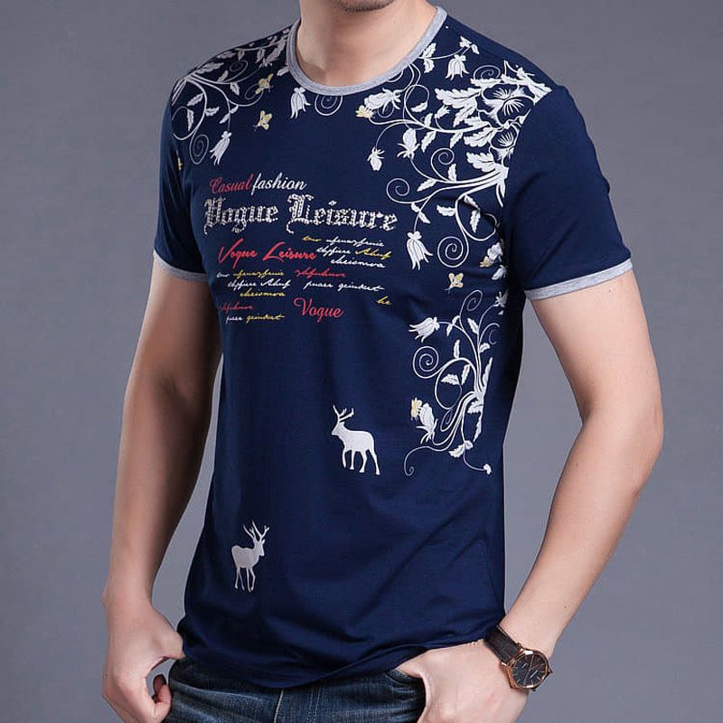 New stylist  Printed   Cotton Half  Sleeve T-Shirt for Men