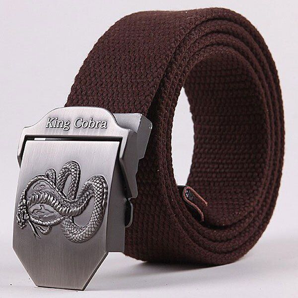 King Cobra Designer Fashion Men High Quality Canvas Military Sports Jeans Belt Metal Tactics Woven Belts