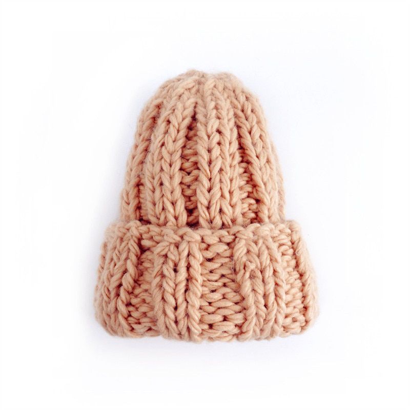 Coarse Hat Beanie Cap Women's Winter Knit Ear Cap Warmer Soft Ski Cap Lady Bonnet Skullies Beanies Chunky Knitted Hats