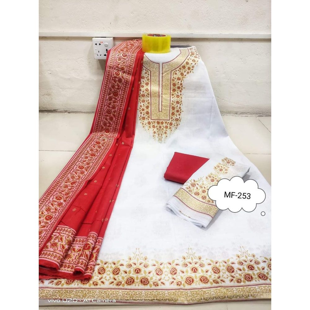 New Exclushive Collection High Qualitiey Cotton Printed Three Piece for women