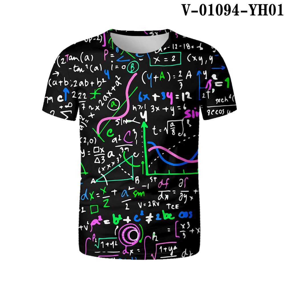 Funny 3D T Shirt Mathematical Formula Summer Streetwear Tee Shirt  Fashion O-Neck Soft Oversized T-Shirt Math Enthusiast Clothes
